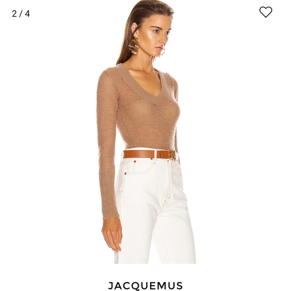 Jacquemus Dao mocha Burberry tan camel mohair blend sweater 38 4 - Picture 7 of 15